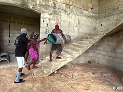 We celebrated our new building with a foursome hardcore sex 😈