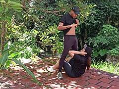 late to training my coach punishes me with outdoor cardio session part 1