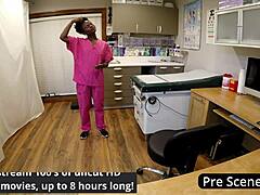 Don't tell doc I cum on the clock says nurse Rina Arem in solo masturbation with toys.