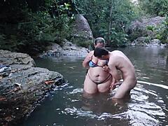 Big Ass Latina Gets Fucked Bareback Doggystyle In Forest River For Money!