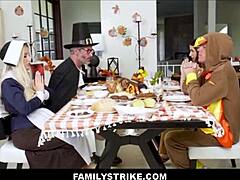 Hot family thanksgiving dinner turns into groupsex with stepmom, stepson, stepdaughter, stepdad chanel camryn, tiffani madison, mike mancini, rion king.