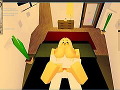 blonde slut with big tits blows huge cock on yacht room in roblox condo rp with catalina2991