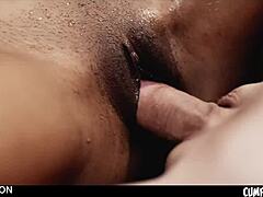 Black Girl Barbie Reyes Rous Feels Intense Humiliation In Interracial Cumflation With Belly And Pussy Dripping Loads.