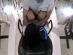 innocent busty college girl sneaks off after class for secret hard fuck session