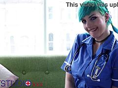 hey blue haired nurse your alternative look makes my cock throb hard