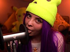 moona whispers soothing asmr ear licks in intimate session.