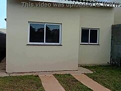 Pretty mature brunette milf moans rough outdoor sex with builder cock