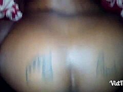 Homemade bbw ebony wife creampied by big black cock pov in lingerie