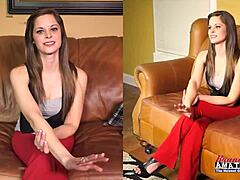 green eyed livia teases with deepthroat on juicy cock then swallows every drop bent over