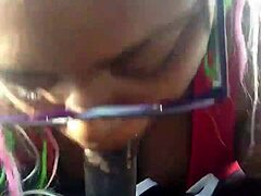 bbw ebony thot slurps dick outdoors all valentines sloppy.