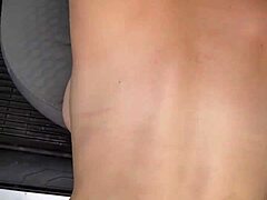 Big booty hooker rides customer reverse cowgirl outdoors before gulping cum in mouth