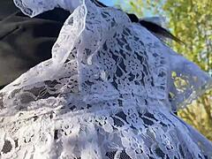 FUCKING SKINNY HOTTIE IN BUSHES!