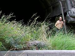 hey homeless dude wanna join our outdoor fuck sesh with this hot lesbian couple?