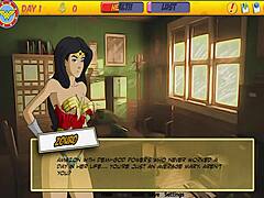 hg girl licks wonder woman parody in old hentai