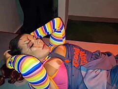 Milf bodybuilder deepthroats monster cock at family party