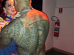 Milf bodybuilder deepthroats monster cock at family party