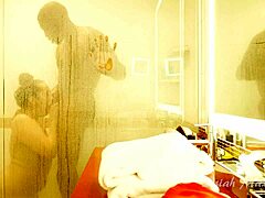 cheating wife showers with monster bbc pounding big black cock fuck