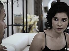 creepy dad pounds petite babysitter teen's tight hole