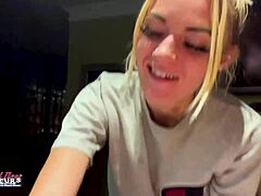 Sassy Petite Blonde Teases Juicy Tits and Dripping Pussy