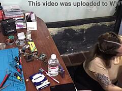 Latina Sucks Technician Dick For Payment