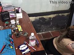 Latina Sucks Technician Dick For Payment