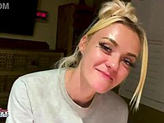 Sassy Petite Blonde Teases Juicy Tits and Dripping Pussy