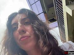 Cum-Faced Girl Swallows Load While Eating Pizza in Cafe