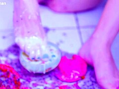 Bia Roman's Sexy Feet Get Super Messy and Wet