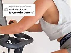 Gym Girl's Nip Slip Downblouse Tease Workout!