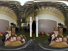 Kyler Quinn and Paige Owens tag team gym stud in wild foursome