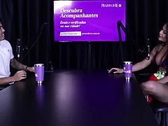 morena safada gets her pussy sucked after weird client vid talk, loves risky fucks on sheer red