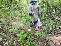 amateur thai babe and friend fuck rough creampie in forest garden pov 4k