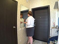 Chubby lesbian girlfriend fucks me doggystyle pov shaking big hairy pawg ass before meeting