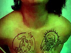 Latina amateur plays with dildo showing big natural tits.