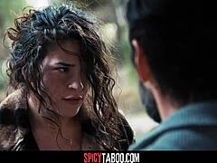 Hubby cheats rough on wife with homeless brunette slut