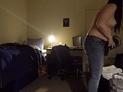 busty curvy milf caught on hidden cam voyeur style