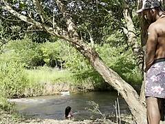 Albina's Outdoor Bareback Fuck with Stranger's Huge Cock