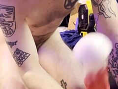 Bisexual Femdom Deepthroats Huge Cock Close-Up Strapon Sucking