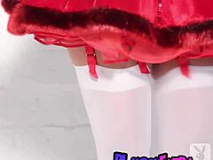 little red riding hood leanna decker shows off her huge natural boobs