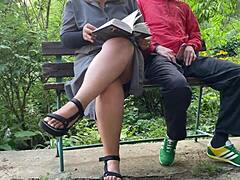 stepmom flashes saggy tits outdoors to help exam prep