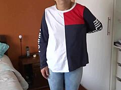 stepbro's monster cock makes my hairy pussy drip watching him cum huge!