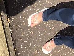 Neighbor granny, suck my sexy toes!