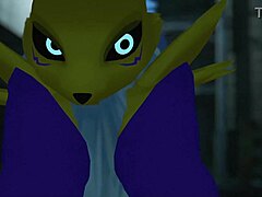 Renamon takes hard outdoor public railing