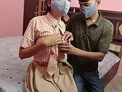 desi 18yo virgin student first time doggy big boobs tight