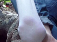 goddess teases cute socked feet up close in hot compilation