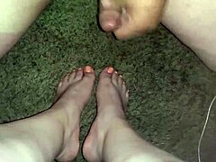check out this massive cumshot exploding on sexy bbw feet and toes
