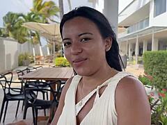 desperate tourist bends over for my athletic latina workout fuck