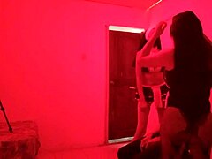 two sensual lingerie sluts dance seducing birthday virgin boy