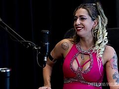 julia fontanelli's hottest preliminares podcast moments with bia hot part 2 on sheer red lingerie tease