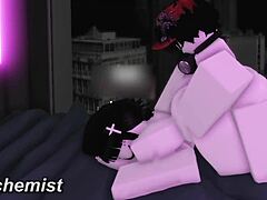 fucking this goth whore's big tits at new condo